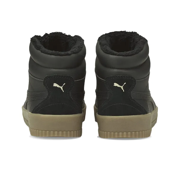 PUMA Carina Mid Winterized Anti-Slip Wear-Resistant Mid-Top Skateboard Shoes Women's Black Brown-3