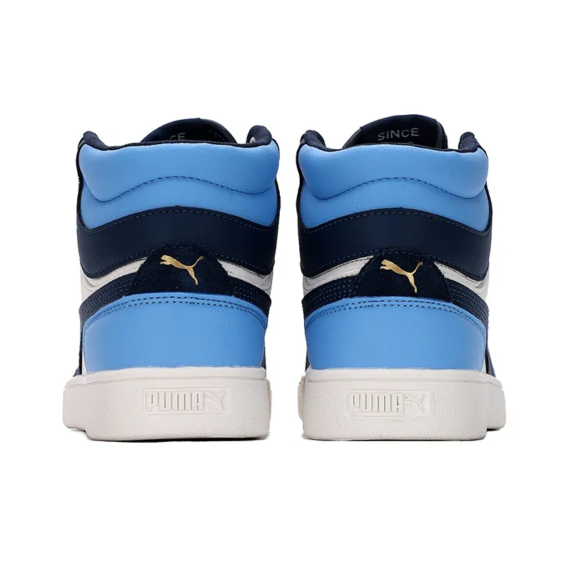 PUMA Shuffle Mid Mid Tops Casual Skateboarding Shoes Unisex Blue White-4