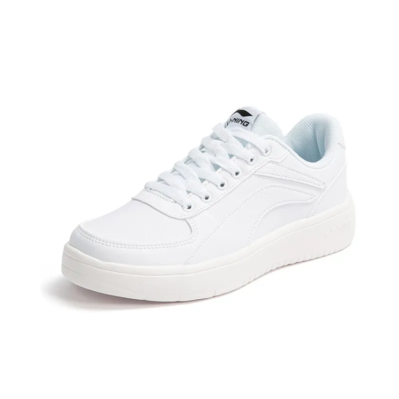 LiNing Anti Slip Wear Resistant Low Top Skateboard Shoes Women's White-2