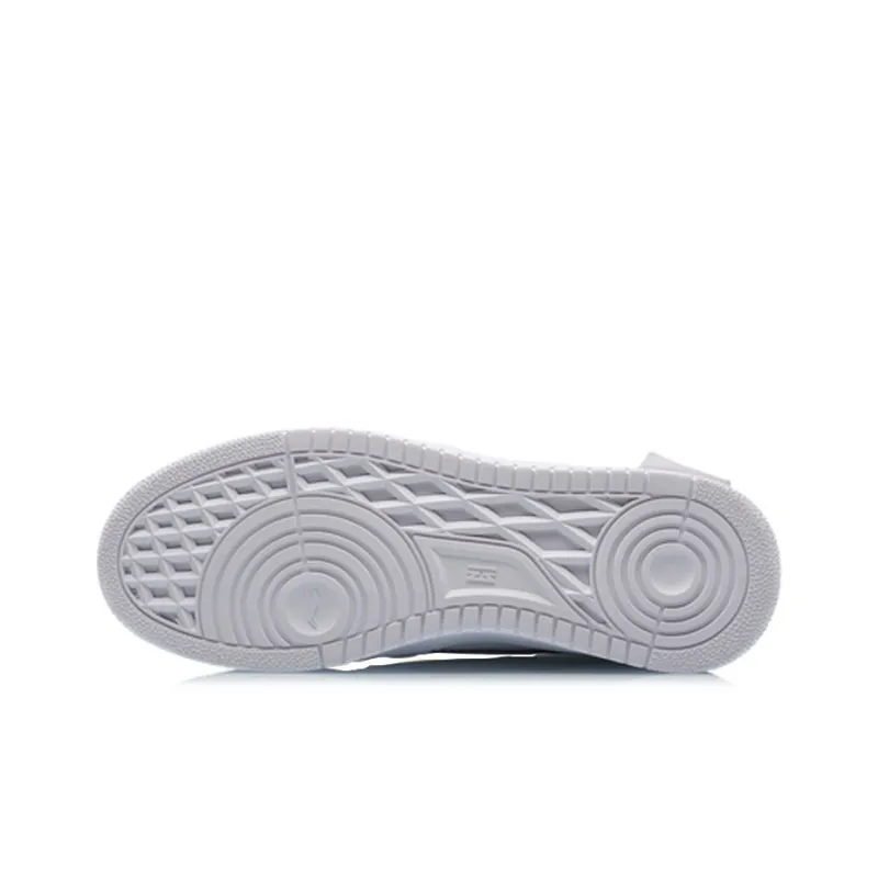 LiNing Versatile Strategy Anti Slip Wear Resistant Low Top Skateboard Shoes Men's White Gray-4