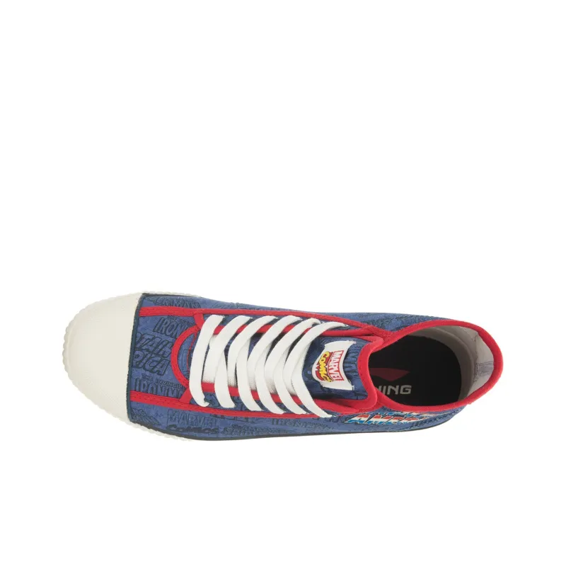 LiNing Marvel Collection, Captain America High Top Skateboard Shoes Men's Blue White-2
