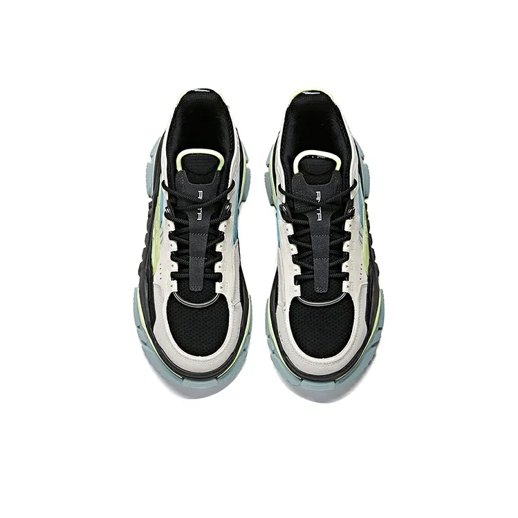 Anta Dieying Slip Resistant Coverage Wear Resistant Low Top Skateboard Shoes Men's Black White Gray-2