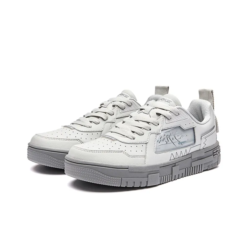 Erke Shimmer Slip Resistant Cushioning Wear Resistant Lightweight Low Top Skateboard Shoes Men's Cool Gray-1