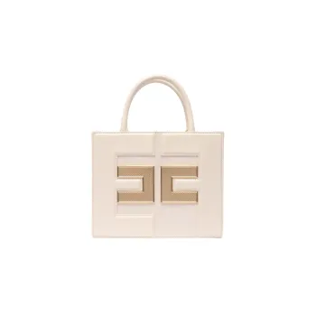 Elisabetta Franchi Patched Synthetic Leather Shoulder Bag Crossbody Bag Handbag Small Size Women's Pink