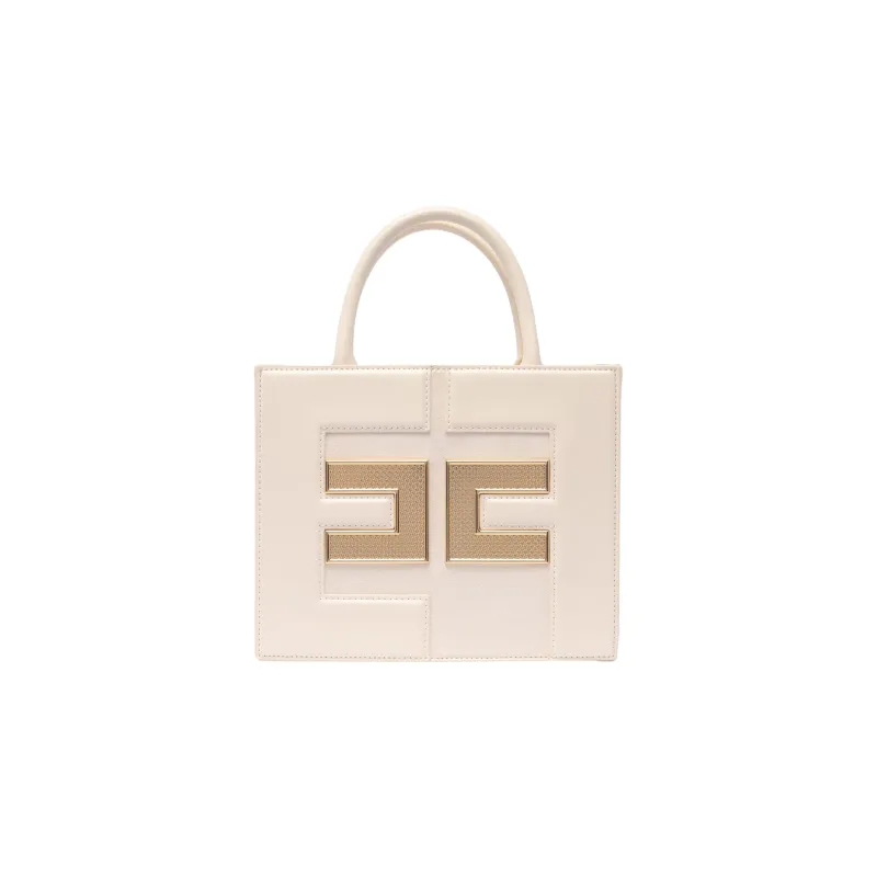 Elisabetta Franchi Patched Synthetic Leather Shoulder Bag Crossbody Bag Handbag Small Size Women's Pink-0