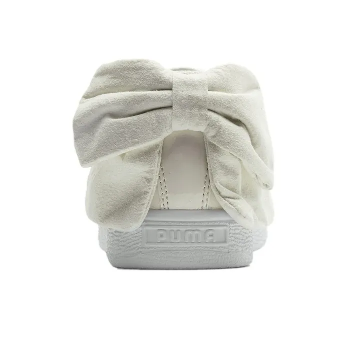 PUMA Basket Suede Bow Leisure Board Shoes Creamy/White Women's-3