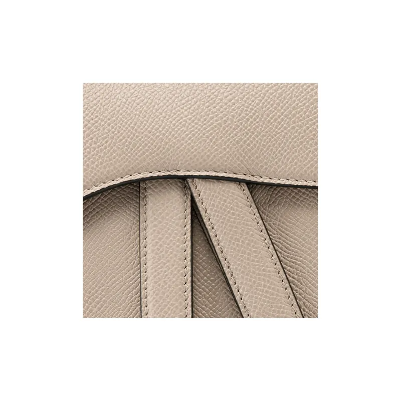 DIOR Saddle Grained Cow Leather Saddle Bag Shoulder Bag Crossbody Bag Handbag Women's Pink Beige-5