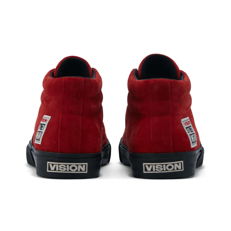 Vision Street Wear Shell Head High Top Skateboard Shoes Unisex Brick Red-4
