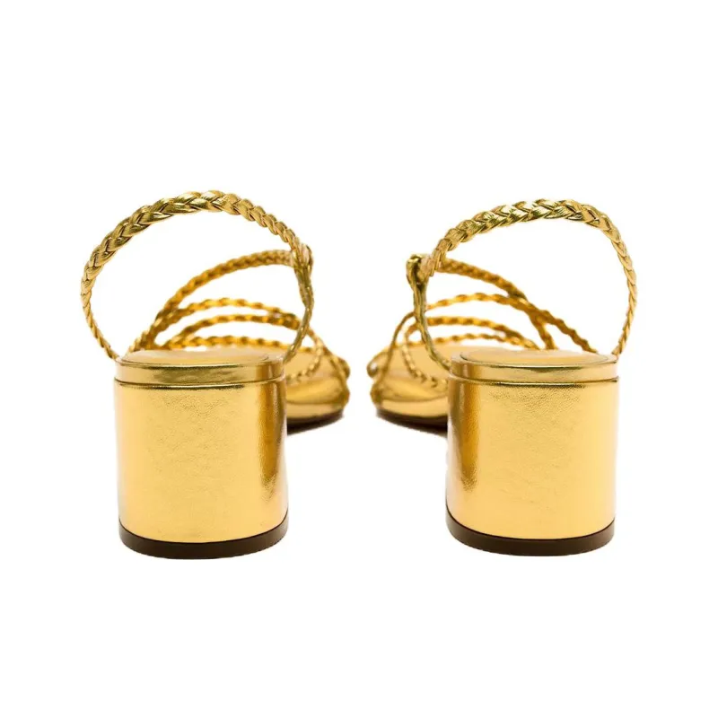 ZARA Roman Sandals Women's Gold-4