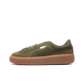PUMA Suede Platform Olive Green Women's