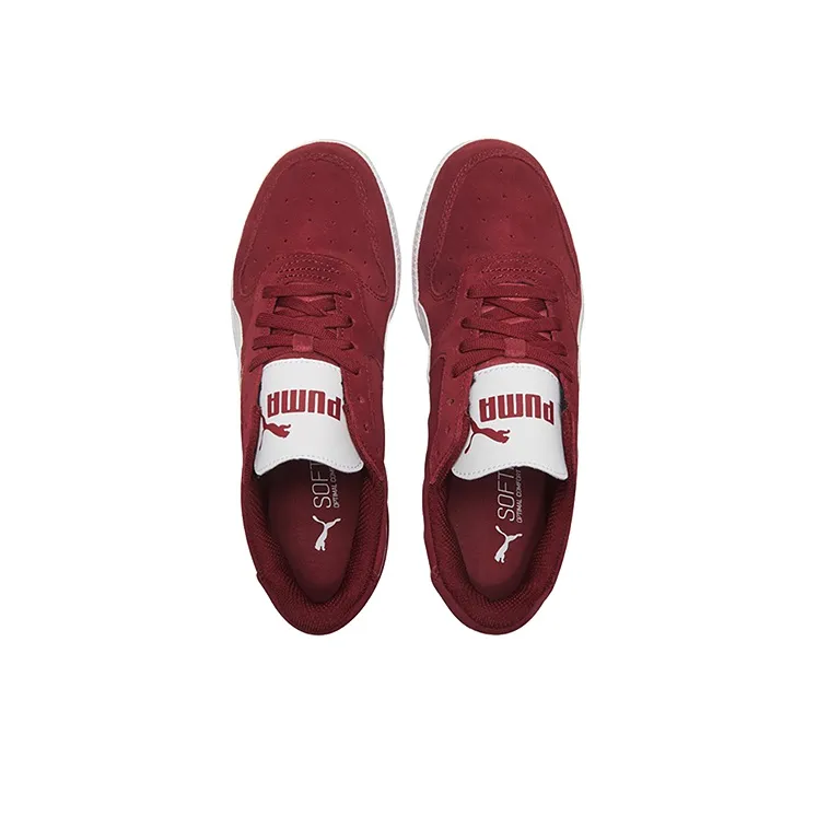 PUMA Icra Trainer Sd Low-Top Skateboard Shoes Unisex Burgundy White Gold-3