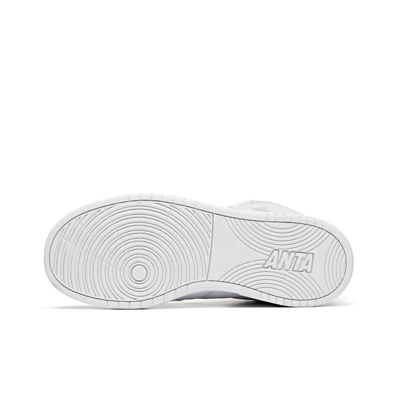Anta Slip Resistant Coverage High Top Skateboard Shoes Women's Anta White-4