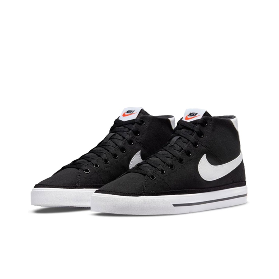 Nike Court Legacy CNVS Mid sneakers in black and white | ASOS