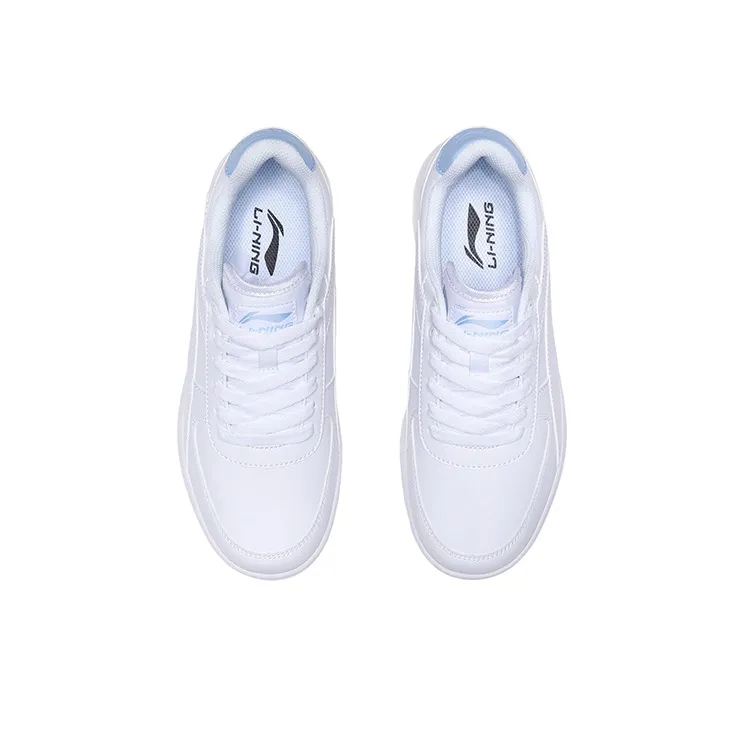 LiNing Youth Style Low Top Skateboard Shoes Women's White Blue-3
