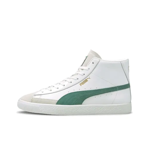 PUMA Basket Skateboard Shoes Men Mid-Top White/Green/Gray