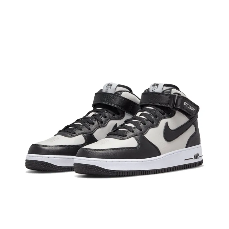 Nike Air Force 1 Mid Stussy South Korea Exclusive Light Bone/Black-2
