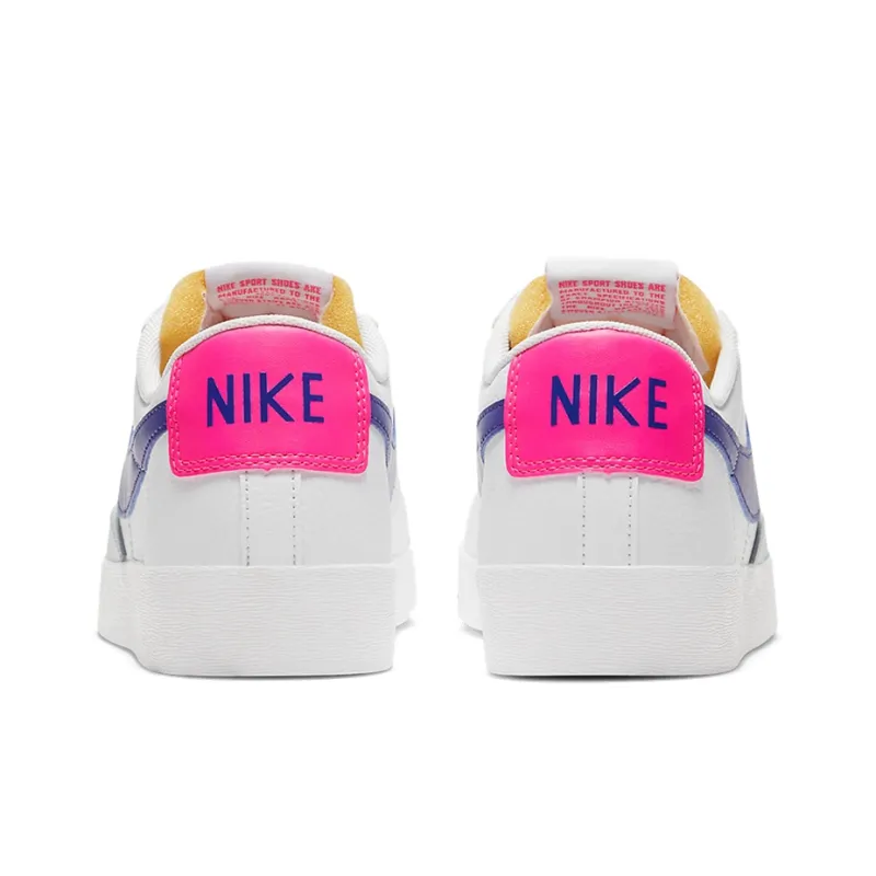 Nike Blazer 'Hyper Pink' Slip-Resistant Cushioning Wear-Resistant Low-Top Skateboard Shoes GS White Blue Pink-4