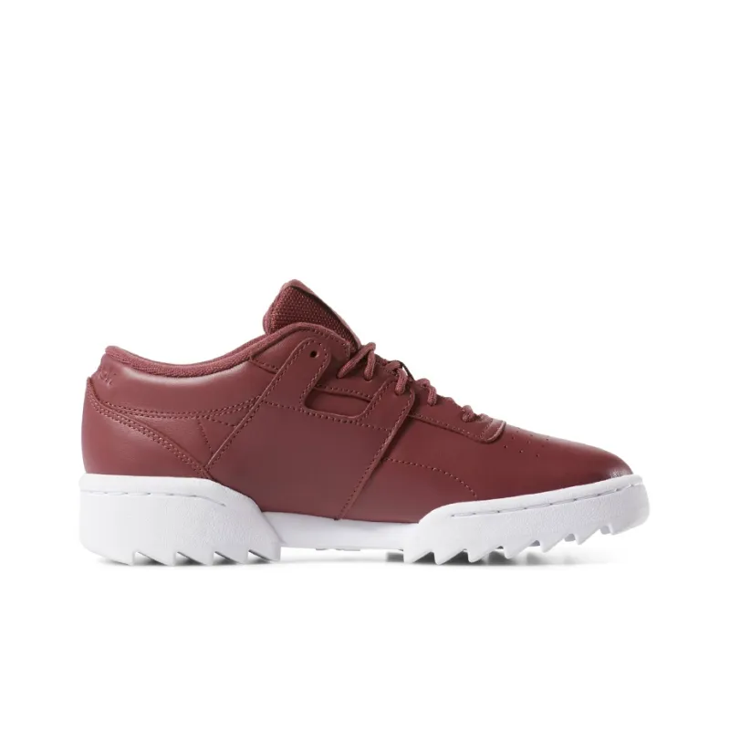 Reebok Workout Ripple OG Anti-Slip Wear-Resistant Low-Top Skateboard Shoes Women's Burgundy-1