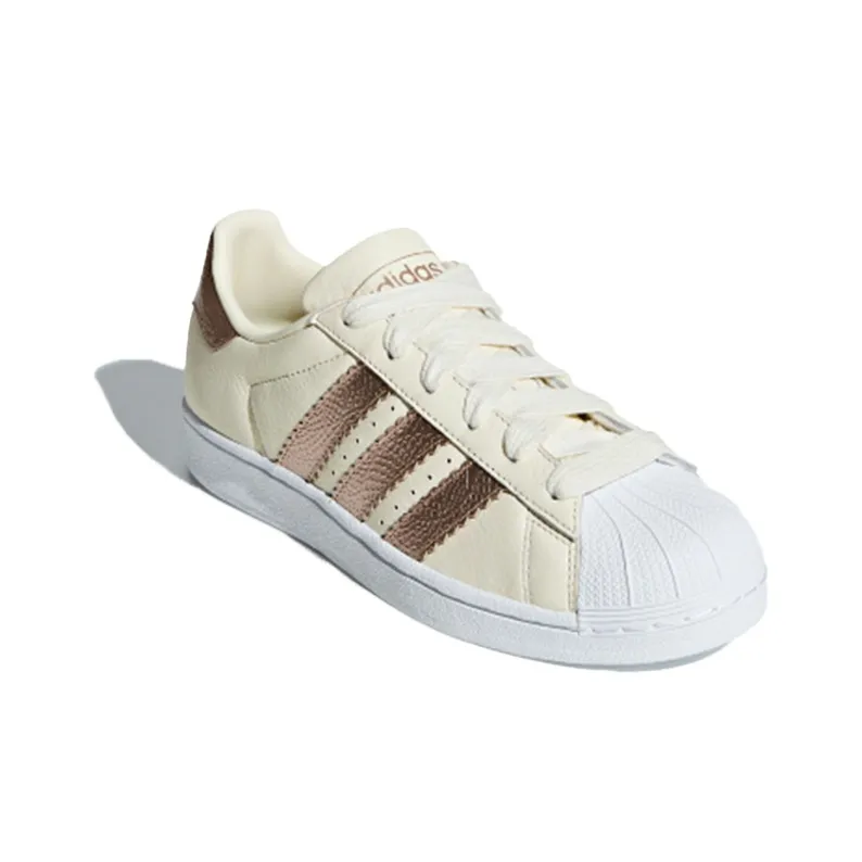 Adidas Originals SUPERSTAR Low-Top Skateboard Shoes Women's Copper-Nickel Gold Alloy-2