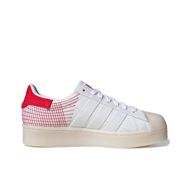Adidas Originals Superstar Skateboard Shoes Women's Low Top White/Red-1