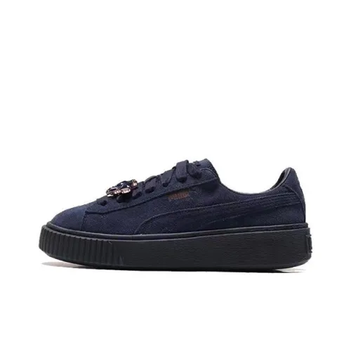 PUMA Suede Skateboard Shoes Women's Low-Top Blue