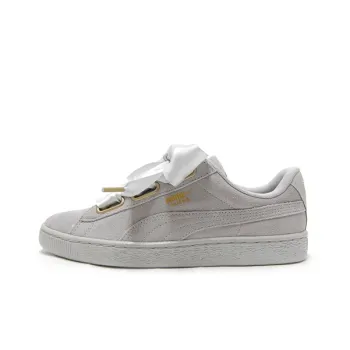 PUMA Suede Heart Satin Low Tops Skateboarding Shoes Unisex Gray
