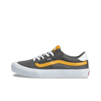 Vans Style 112 Pro Non-slip Lightweight Low-Top Skateboard Shoes Unisex Gray Yellow