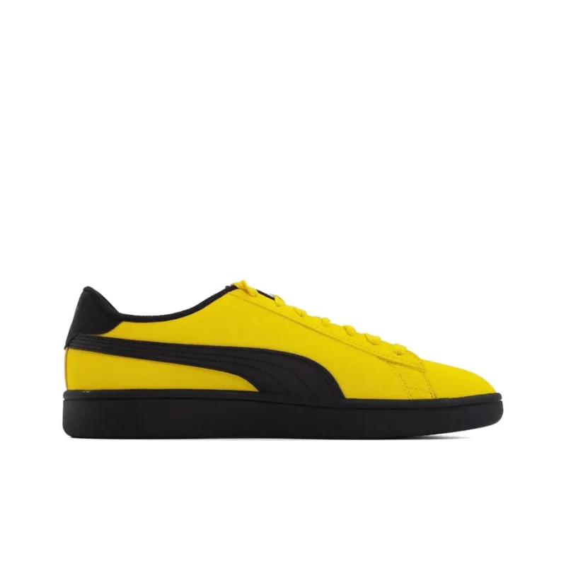 PUMA Smash V2 Buck Slip-Resistant Cushioning Lightweight Coverage Low-Top Skateboard Shoes Men's Yellow Black-1