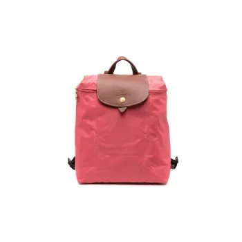 LONGCHAMP Le Pliage Polyamide With Calfskin Backpack Medium Size Men's Rose Red
