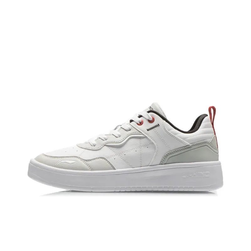 LiNing The Beginning Of The Line Anti-Slip Wear-Resistant Low-Top Skateboard Shoes White Light Gray-0