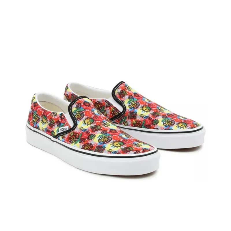Vans Tie Dye Classic Slip on Printed Red/Yellow-2