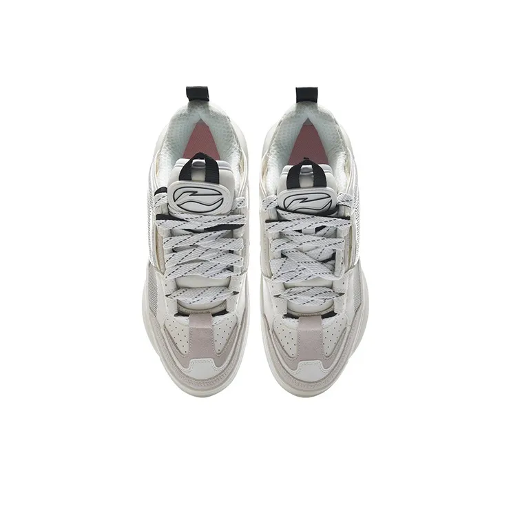 LiNing Essence Zen Coverage Anti Slip And Wear Resistant Low Top Skateboard Shoes Men's Snow White-1