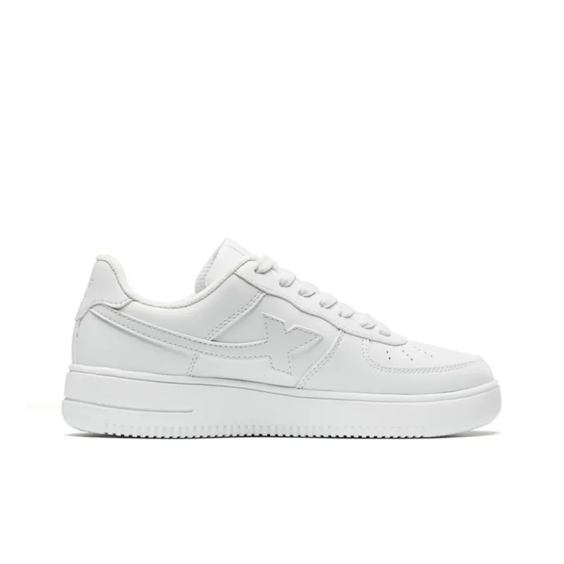XTEP Anti Slip Wear Resistant Low Top Skateboard Shoes Women's White-1