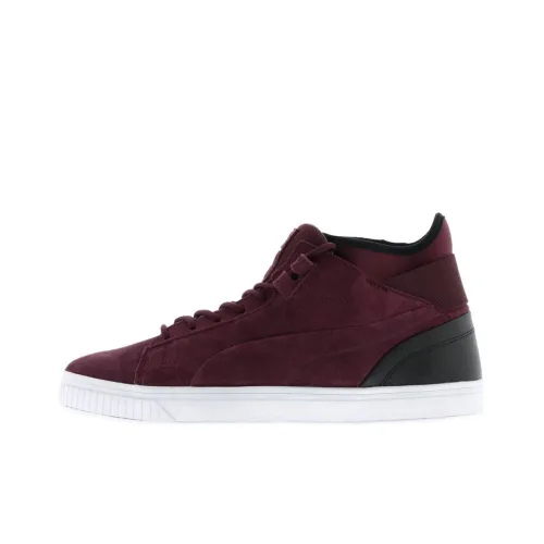 PUMA Play B&C Anti-Slip Wear-Resistant Mid-Top Skateboard Shoes Men's Burgundy