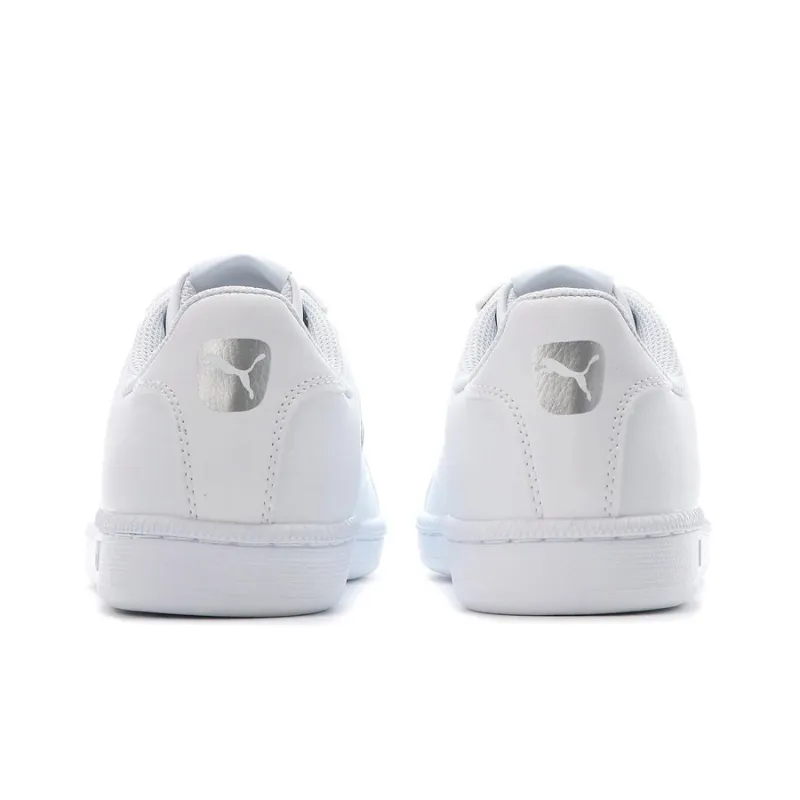 PUMA Smash Cat L Anti-Slip Wear-Resistant Lightweight Breathable Low-Top Skateboard Shoes Unisex White Silver-2