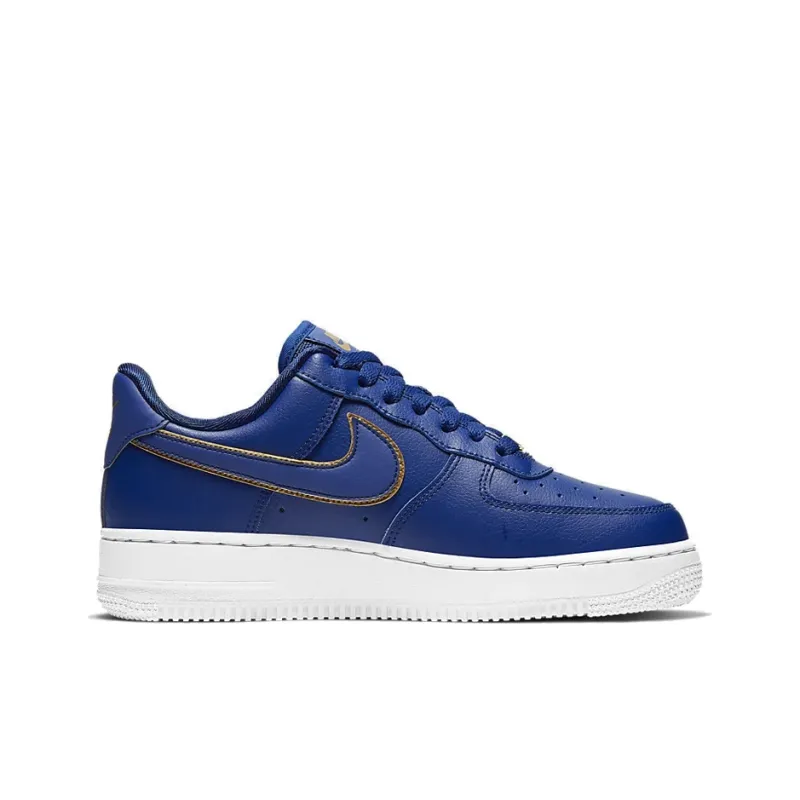 Nike Air Force 1 Low Blue Gold Swoosh Women's-1