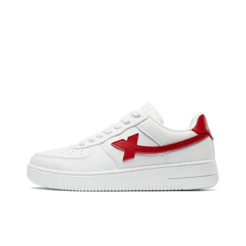 XTEP Air Force 1 Anti Slip Wear Resistant Low Top Skateboard Shoes Women's White Red