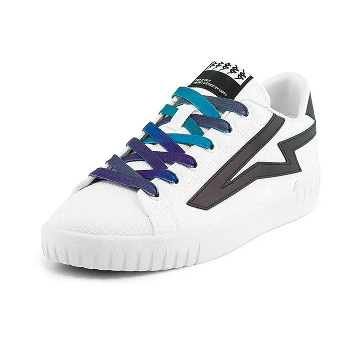 Kappa Casual Comfort Low-Top Skateboard Shoes Unisex White And Black Iridescent-2