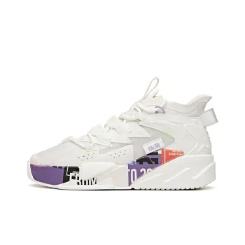 Anta G6 Wear Resistant High Top Skateboard Shoes Women's White Purple