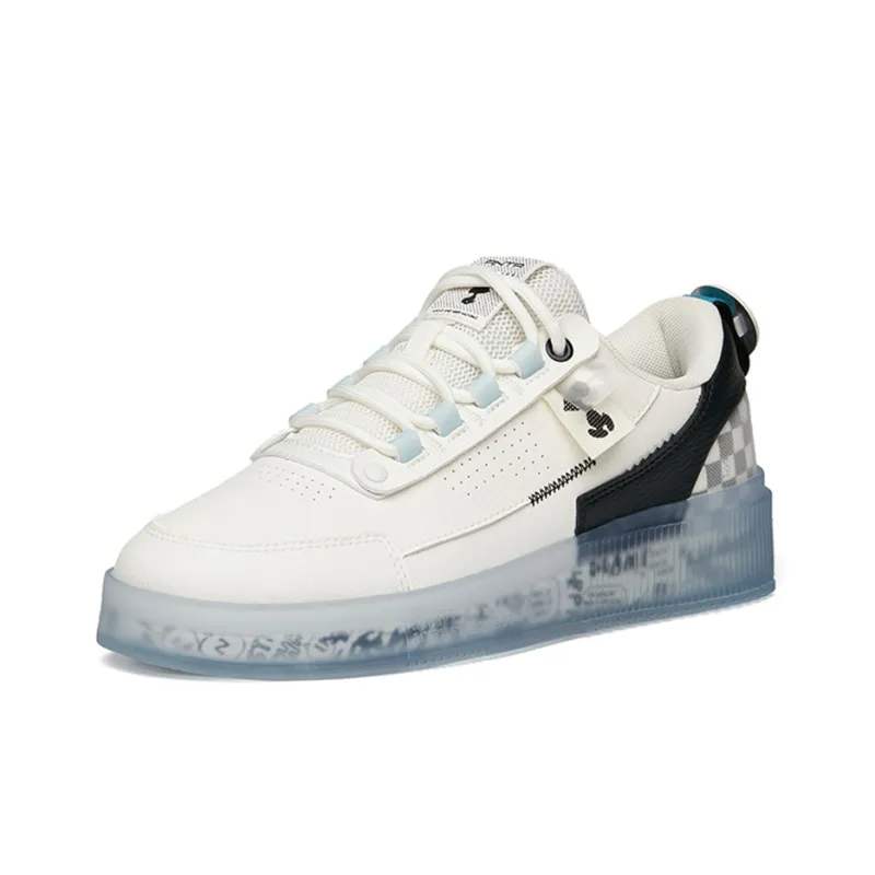 ANTA X Snoopy Skateboarding Shoes 'White Black Blue'-1
