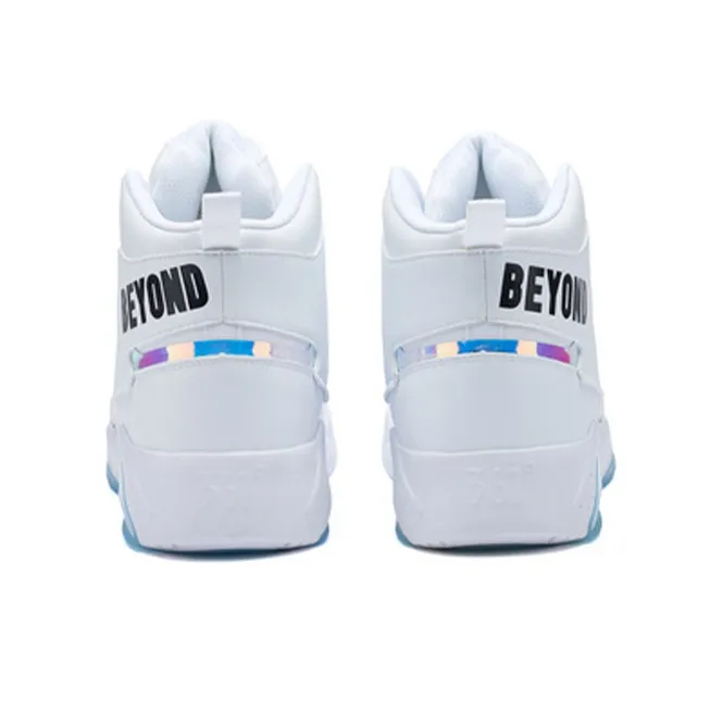 361° Coverage Thermal Slip Resistant High Top Winter Padded Skateboard Shoes White Blue-3
