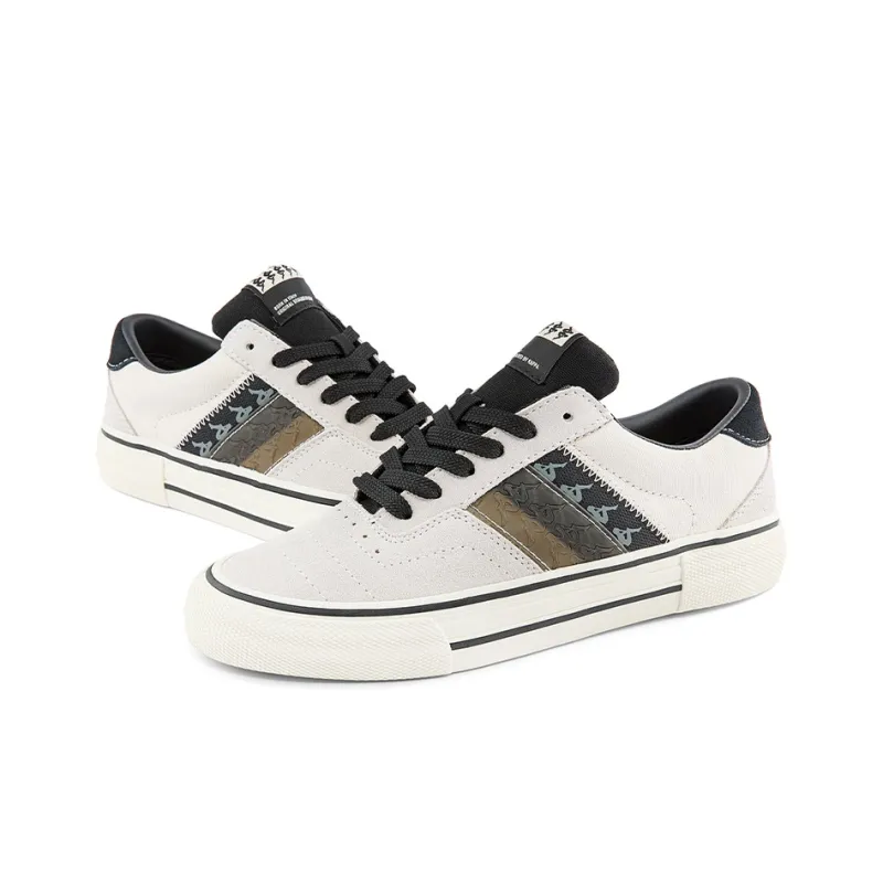 Kappa Coverage Wear-Resistant Low-Top Skateboard Shoes Unisex Heron Feather White-3