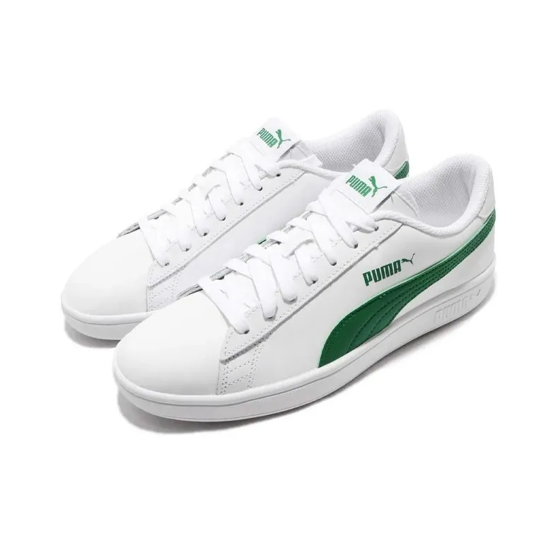 PUMA Smash V2 L Adp Anti-Slip Wear-Resistant Low-Top Skateboard Shoes Men's White Green-2