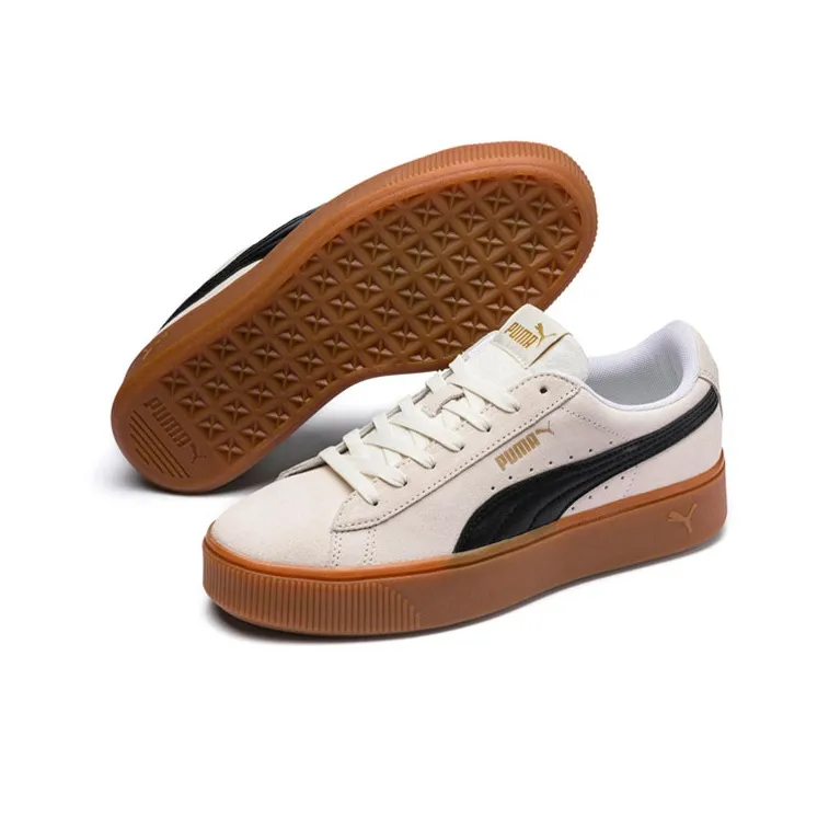PUMA Vikky Stacked Retro Casual Skateboarding Shoes White Women's-3