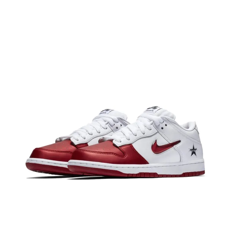 Nike Sb Dunk Low Supreme Jewel Swoosh Red-2