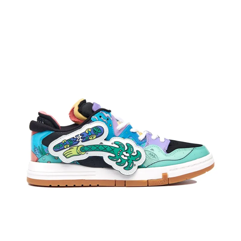 Steven Harrington LiNing Wei Wu PRO Wave PRO Anti Slip Wear Resistant Low Top Skateboard Shoes Women's Multicolor-1