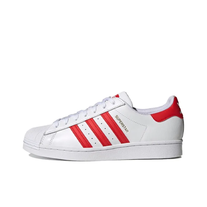 Adidas Superstar White Vivid Red-0