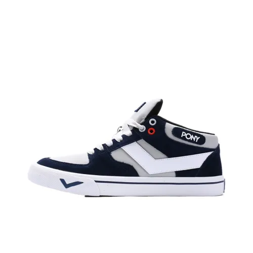 Pony Skateboard Shoes Men Mid-Top Marine Blue