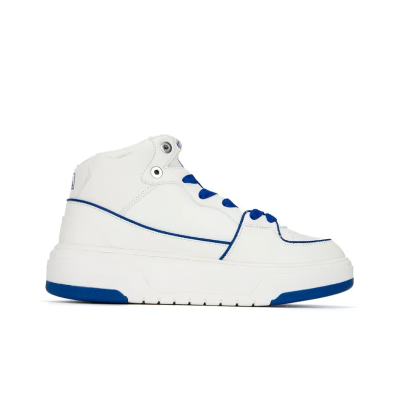 MLB Chunky Liner High Top Skateboard Shoes Unisex White Blue-1