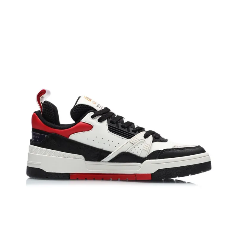 LINING 001 BTC Skateboard Shoes Men Low Top Black/Red/White-1